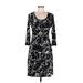Calvin Klein Casual Dress - Sheath: Black Floral Dresses - Women's Size 6