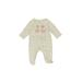 Just One You Made by Carter's Long Sleeve Onesie: Ivory Jacquard Bottoms - Size 3 Month