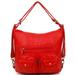 Convertible Crossbody Backpack Bag - Red