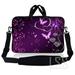 Laptop Skin Shop 8-10.2 inch Neoprene Laptop Sleeve Bag Carrying Case with Handle and Adjustable Shoulder Strap - Purple Heart Butterfly