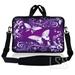 Laptop Skin Shop 8 - 10.2 inch Neoprene Laptop Sleeve Bag Carrying Case with Handle and Adjustable Shoulder Strap - Purple Butterfly