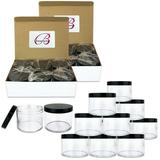 4oz/120g/120ml High Quality Acrylic Leak Proof Clear Container Jars with Black Lids 12pcs