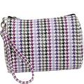 Makeup Bag For Women | Shirley Temple Chic Classy Travel Makeup Case | Insulated Cosmetic Bags With Interior Mesh Pocket | Waterproof Makeup Carrying Case With Top Handle | Houndstooth