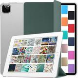 DuraSafe Cases for iPad PRO 11 Inch 2020 2 2021 3 2022 4 Gen [ PRO 11 2nd 3rd 4th ] iPad Cover with Translucent Hard Back - Dark Green