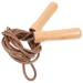 Smooth Wooden Handle Skipping Rope Fitness Equipment Cowhide for Children Students Jumping Workout Indoor Weight Loss