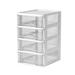 XMMSWDLA 4 Layer Desktop Drawer Mini Plastic Containers Transparent Cosmetic Dresser Organizer for Makeup Bathroom Office Dorm Desk Countertop Storage Totes with Lids