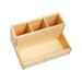 NUOLUX Desk Makeup Organizer Wooden Cosmetic Organizer Nail Brush Storage Box for Room