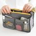 Nomeni Makeup Bag Portable Multifunction Dual Zipper Storage Bag Cosmetic Organizer Holder Gy Tote Bag Grey