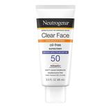 Neutrogena Clear Face Liquid Lotion Sunscreen for Acne-Prone Skin Broad Spectrum SPF 50 UVA/UVB Protection Oil- Fragrance- & Oxybenzone-Free Facial Sunscreen Non-Comedogenic 3 fl. oz