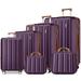 LARVENDER Luggage Sets 6 Piece Expandable Hardshell Suitcase Set with Spinner Wheels Lightweight Travel Luggage Set with TSA-Approved Lock for Men and Women Purple