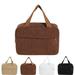 Solid Color Corduroy Cosmetic Bag Makeup Organizer Bags Cosmetic Pouch Women Cute Toiletry Beauty Case-Brown