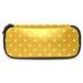 Mustard Yellow White Polka Dot Pattern Stylish Leather Toiletry Bag - Durable Travel Organizer for Men and Women - Ideal for Cosmetics Toiletries and More!