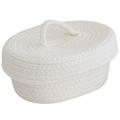 Tabletop Woven Storage Organizer Cotton Rope Woven Container Lidded Storage Basket for Makeup Jewelry Toy