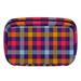 OWNTA Orange Color Tartan Pattern Cosmetic Storage Bag with Zipper - Lightweight Large Capacity Makeup Bag for Women - Includes Small Personalized Transparent Bag