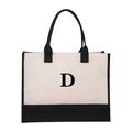 Valentines Day Gifts - Initial Canvas Tote Bag Initial Canvas Tote Bag & Makeup Bag Personalized Birthday Gifts for Women Her Personalized Beach Tote Bag Christmas Gifts for Teacher Friends