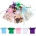 50 Pcs Organza Snow Yarn Fabric Drawstring Gauze Bag Bags for Party Favors Candy Small Gift