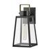 82000BK-Lark-Hugh - 1 Light Small Outdoor Wall Lantern In Transitional Style-15.25 Inches Tall and 7 Inches Wide-Black/Burnished Bronze Finish