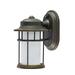 Aspen Creative 60001-2 One-Light Small Outdoor Wall Light Fixture with Dusk to Dawn Sensor Transitional Design in Aged Bronze Patina 10 1/2 High