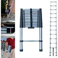 Telescoping Ladder Extension Ladder 12FT Collapsible Ladder Telescopic Extendable Ladder Stainless Steel Attic Ladder Rv Ladder Roof Ladder Multi-Purpose Ladder for Household Daily 330 Lb Capacity