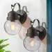 Set of 2 Baley Seeded Glass Outdoor Light Light for Entryway and Garage 2/ pack Rusted