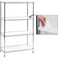 Chrome 4-Shelf Shelving Unit With Shelf Liners Set Of 4 Adjustable NSF Certified Metal Wire Shelves 150Lbs Loading Capacity Per Shelf Shelving Rack For Kitchen And Garage (30W X 14D X 47H)