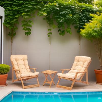 Salon de jardin détente en bois de hêtre garden