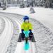 Snow Racer Sled Ski Sled Slider Board with Steering Wheel and Brakes Snow Sled for Kids