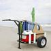 Deluxe Surf Pier And Beach Cart â€“ Outdoor Fishing Rolling Wheel Wagon