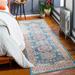 Watsonia Outdoor Runner Rug - Outside Porch Patio Rug Carpet - Waterproof Rug - Persian Oriental Vintage Look - Blue Orange Brick Red - 2 7 X 7 3