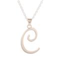 Dancing C,'Sterling Silver Letter C Pendant Necklace from India'