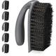Relaxdays - Scrubbing Brush, Set of 6, Hard Bristles, with Handle, Bathroom, Kitchen, Carpets, Shoe Cleaner, Plastic, Grey