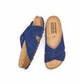Blue Crossover Cork Footbed Sandals Women's | Size 8 | Minnis Moshulu