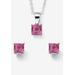 Women's Birthstone Jewelry Set In .925 Silver by PalmBeach Jewelry in June