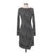 MICHAEL Michael Kors Casual Dress - Sheath Crew Neck Long sleeves: Black Dresses - Women's Size X-Small