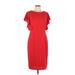 T Tahari Casual Dress - Sheath: Red Solid Dresses - Women's Size 10