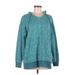 Athleta Pullover Hoodie: Teal Color Block Tops - Women's Size Medium