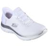 Slip-On Sneaker SKECHERS "SUMMITS-DIAMOND DREAM", Damen, Gr. 43, weiß, Textil, sportlich, Schuhe, Schlupfschuh, Freizeitschuh mit praktischer Slip-Ins Funktion