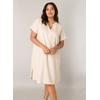 Tunikakleid BASE LEVEL CURVY "Yacinthe", Damen, Gr. 52, N-Gr, beige, Web, Obermaterial: 55% Leinen, 45% Viskose, unifarben, casual, gerade knielang, Serafino, Kurzarm, Kleider, Sommerkleid mit Leinen