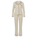 Pyjama S.OLIVER Gr. 44/46, schwarz-weiß (ecru, schwarz, gemustert) Damen Homewear-Sets Pyjamas