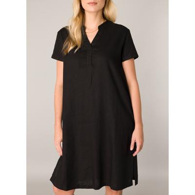 Tunikakleid BASE LEVEL "Yacin", Damen, Gr. 48, N-Gr, schwarz, Web, Obermaterial: 55% Leinen, 45% Viskose, unifarben, casual, gerade knielang, Serafino, Halbarm, Kleider, mit Leinen Image