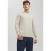 Rundhalspullover JACK & JONES "EMIL KNIT", Herren, Gr. XL, weiß (sanftes weiß), Obermaterial: 60% Baumwolle, 20% Nylon, 20% Viskose, modisch, normal, Rundhals, Langarm, Pullover