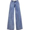 Bequeme Jeans URBAN CLASSICS "Urban Classics Damen Ladies Mid Waist Wide Denim", Damen, Gr. 27, Normalgrößen, blau (tinted lightblau washed), 100% Baumwolle, unifarben, casual, Jeans