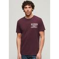 T-Shirt SUPERDRY "ATHLETIC COLLEGE GRAPHIC TEE" Gr. M, lila (fig purple slub) Herren Shirts T-Shirts