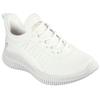 Slip-On Sneaker SKECHERS "BOBS GEO-NEW AESTHETICS", Damen, Gr. 40, weiß (sanftes weiß), Textil, sportlich, Schuhe, Freizeitschuh, Schlupfschuh in veganer Verarbeitung