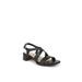 Wide Width Women's Jordan Sandal by LifeStride in Black Faux Leather (Size 6 1/2 W)