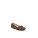 Wide Width Women's Notorious Flat by LifeStride in Tan Faux Leather (Size 9 W)