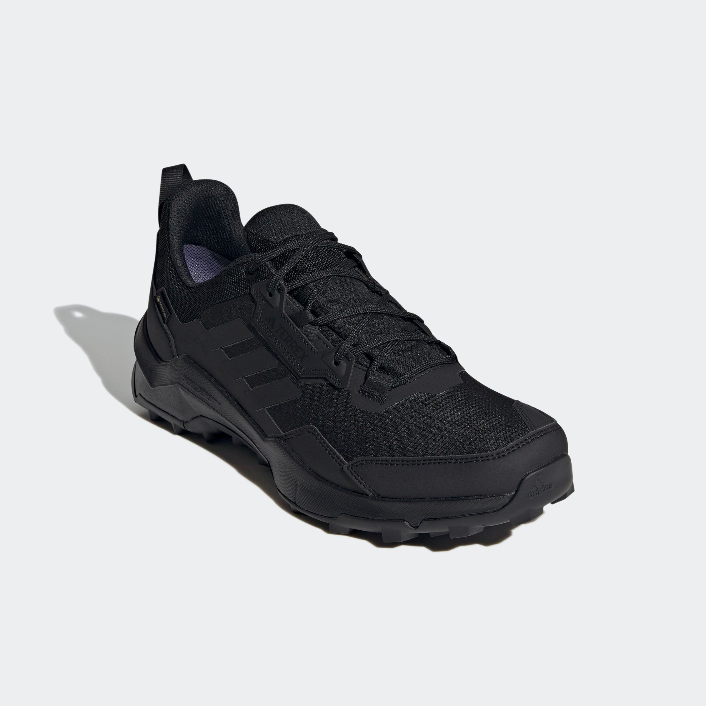 Wanderschuh ADIDAS TERREX "AX4 GORE-TEX", Gr. 42, schwarz (core schwarz, core schwarz, grau four), Synthetik, Textil, Schuhe, wasserdicht