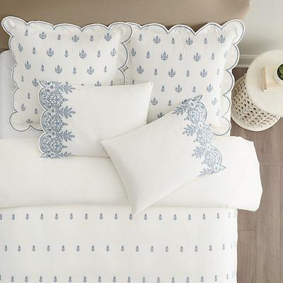 Marie Embroidered Scallop Duvet Cover - Full/Queen - Ballard Designs