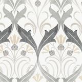 Graceful Ribbons Wallpaper - Charcoal - Ballard Designs Charcoal - Ballard Designs
