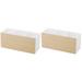 Set of 2 Japanese Simple Storage Box Jewelry Holder Cell Phone Stand Desktop Organizer Remote Control Multi Functional Home Organization White Wooden Office